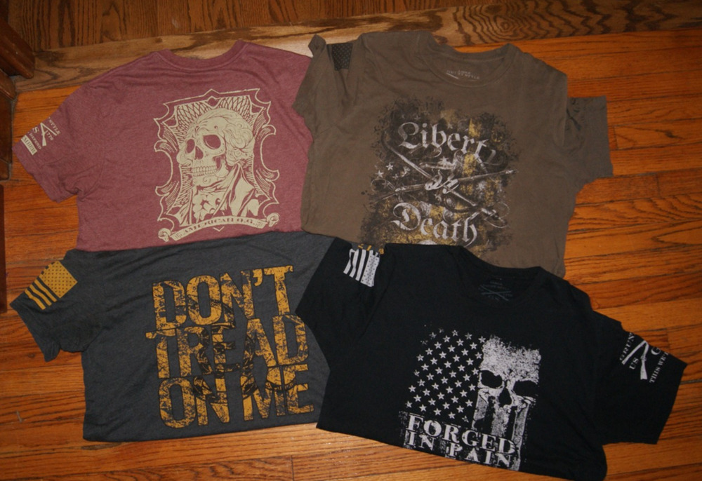 Grunt Style Men's Large Graphic T-Shirt Lot of 4 Patriotic USA Skull America OG